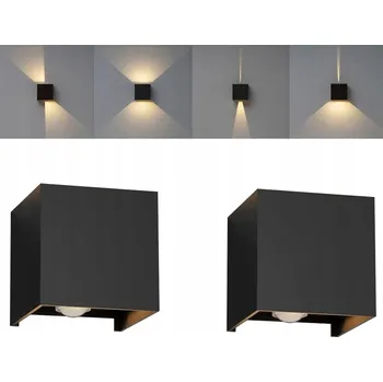 Venkovní osvětlení 2x Venkovní nástěnné svítidlo zahradní fasádní 12W LED