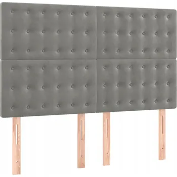 Čelo postele sametové světle šedé nastavitelné 144 x 5 x 118/128 cm