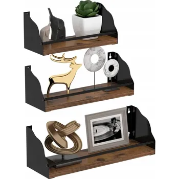 police Giftgarden Nástěnné Police s Ochranným Rámem - Sada 3 Závěsných Polic