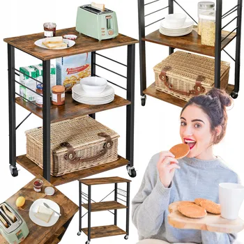 regál Kuchyňský Regál na Kolečkách s Háčky