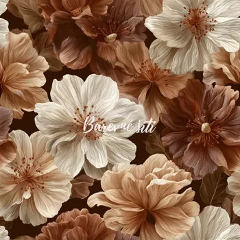 Teplákovina, Čokoládovokrémové květy (E) (Kvalitní teplákovina Bella)