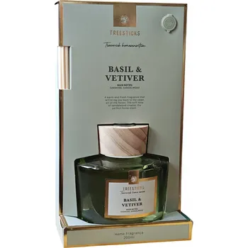 Aroma difuzér DIFUZÉR PARFÉM VŮNĚ TREESTICKS TYČINKY 200 ml BASIL & VETIVER