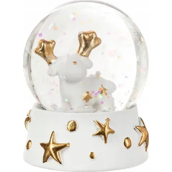 Vánoční dekorace SNĚHOVÁ KOULE vánoční ZIMNÍ sob Ø 4,5 cm