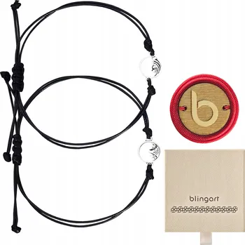 Náramek Náramky pro páry z černého provázku PŘÍVĚSKY MOŘE A HOR nastavitelné