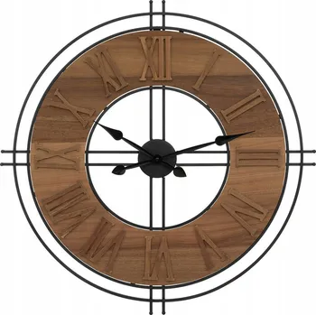 Hodiny HODINY KULATÝ HNĚDÉ NÁSTĚNNÉ DORIAN STYLOVÁ DEKORACE PRŮMĚR 65,5 cm