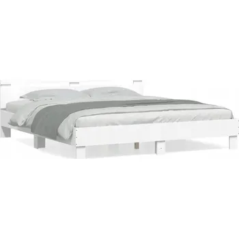 Postel Rám postele bílý 203 x 205 x 70 cm, materiál dřevotříska