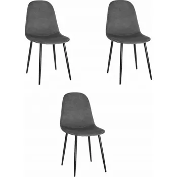 Židle Oskar šedý velur 3 ks