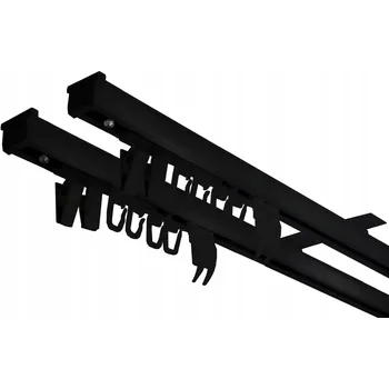 Garnýž Stropní kolejnice hliníková dvojitá PS černá 270 cm