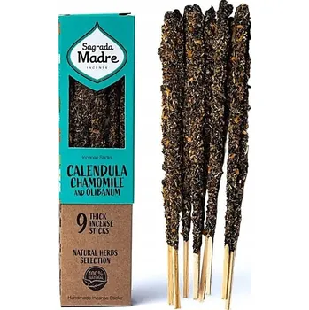 Vonná tyčinka Přírodní vonné tyčinky s heřmánkem, měsíčkem lékařským a kadidlem 44g Sagrada Madre