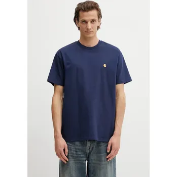Bavlněné tričko Carhartt WIP SS Chase T-Shirt, M, námořnická modř, 59X