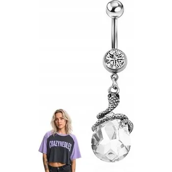 Piercing Piercing do pupíku had s bílým krystalem - stříbrný 1,6/10