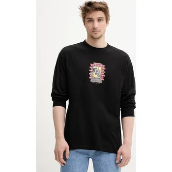 Pánské oblečení Bavlněné tričko s dlouhým rukávem Vans VN000M6WBLK1 černá 99X, vel. S