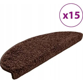 Nášlap na schod Hnědé protiskluzové nášlapy na schody 65 x 21 x 4 cm, sada 15 ks, z polypropylenu (PP)