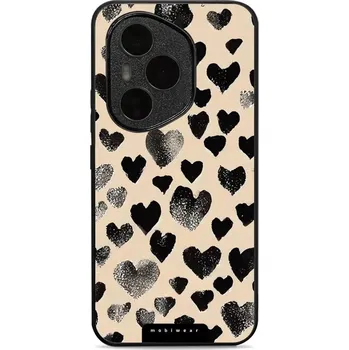 Pouzdro na mobilní telefon Lesklý kryt Mobiwear Glossy - Honor 400 Pro - GA51G Černá srdíčka (Prémiové lesklé pouzdro, obal, kryt Mobiwear Glossy na mobil Honor 400 Pro - GA51G Černá srdíčka, materiál Plast + TPU silikon - krytí po všech stranách, neošoupatelný potisk, tenké)