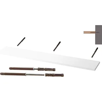 Obývací pokoj Nabytekmorava Nástěnná police na zeď Beta 140 cm barva lamina: Bílá 113