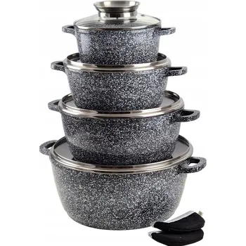 Sada nádobí Sada hrnců Elitehoff skleněné poklice 8 dílů