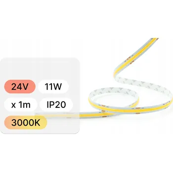 LED osvětlení LED pásek COB 24V 11W 3000K – souvislá světelná linie, 1 m