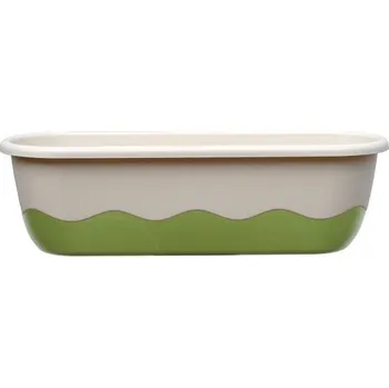 Truhlík Plastia Samozavlažovací truhlík Mareta 80 slonová kost sv./zelená