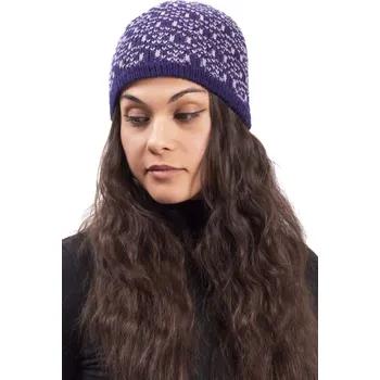 Čepice Vlněná čepice se vzorem SPIRAL fialová