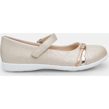 Dívčí obuv Baťa dívčí baleríny s páskem přes nárt béžové, vel. 36