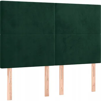 Čelo postele sametové tmavě zelené 144 x 5 x 118/128 cm