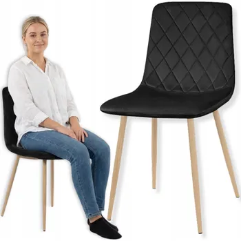 Jídelní židle Židle Szchara černý velur 1 ks