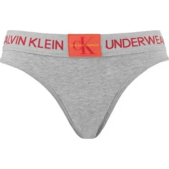 Kalhotky Dámské kalhotky CALVIN KLEIN QF4920E 020 GREY THONG Velikost: XS