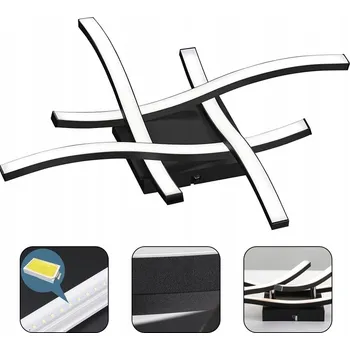 64W 6000K stropní svítidlo LED STROPNÍ SVÍTIDLO LUSTR ČERNÝ MODERNÍ DO OBÝVACÍHO POKOJE