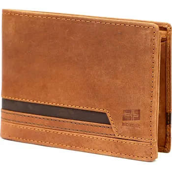 Peněženka Pánská kožená peněženka na karty a mince Nordee světle hnědá