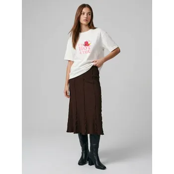 Oblečení a móda Sinsay - Bavlněné tričko s potiskem na zádech Hot Stuff - krémová - 5205F-01X - 5205F-01X-XS