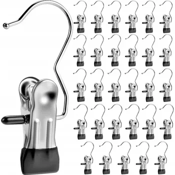 Věšák Věšák s klipem, jednoduchý, silný, do skříně, na tyč, 40 ks