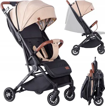 Kočárek Sportovní kočárek pro děti Tulano Černo-Béžový LEHKÝ SKLÁDACÍ do 22 kg