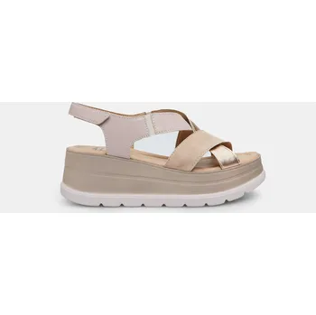 Dámské sandále Baťa dámské velurové sandále na vysoké platformě s klínkem béžové, vel. 40