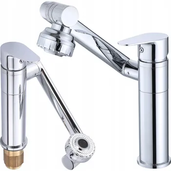 Vodovodní baterie BATERIA UMYWALKOWA CHROMOWANA MODERNÍ DESIGN S OTOČNOU VÝPUSTÍ 360°