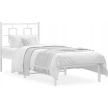 Postel Bílý kovový rám postele 196 x 80 x 91 cm s úložným prostorem