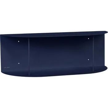 police Ocelová nástěnná police Noo.ma Lina, tmavě modrá, moderní, 60 x 24 cm