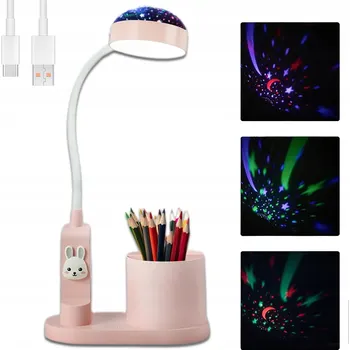 Lampička STOLNÍ LAMPA PRO DÍTĚ OZDOBNÁ ŠKOLNÍ LAMPIČKA S DRŽÁKEM NA PROPISKA