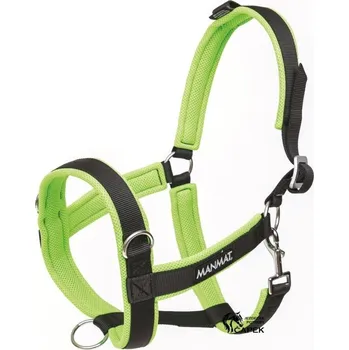 Ohlávka ManMat -STÁJOVÁ- - Černá/Reflex zelená - M