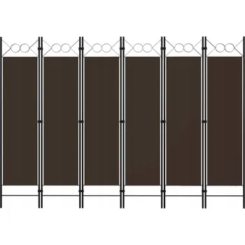 Paraván Paraván 6-dílný hnědý 240x180cm