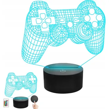 Lampička NOČNÍ LAMPA LED 3D GAMEPAD LED LAMPA 3D 16 barev e-sport telekontrola