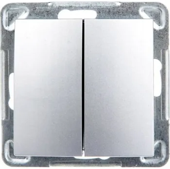 vypínač Dvojitý vypínač Ospel Impresja ŁP-17Y/m/18 stříbrný