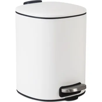 Odpadkový koš Koupelnový pedálový koš, bílý 5L