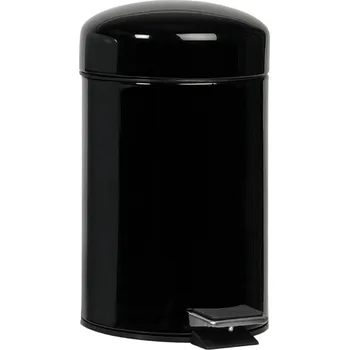 Odpadkový koš Koupelnový pedálový koš, lesklá černá 3L