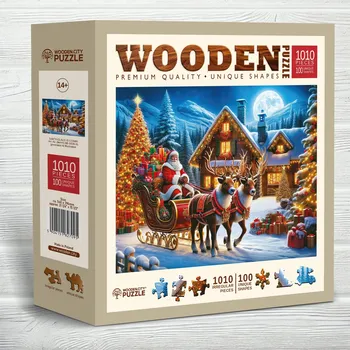 Dětské zboží WOODEN CITY Dřevěné puzzle Santa Klaus přichází 1010 dílků