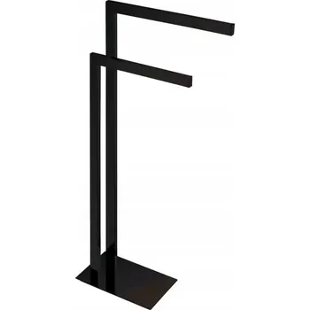 Držák na ručník Stojan Stella na 2 ručníky / profil a základna obdélníkové / černá matná