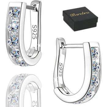 Náušnice Stříbrné náušnice RYZOST 925 s zirkony Stříbro Anglické dámské zapínání