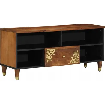 Televizní stolek TV stolek se zásuvkou, medově hnědá, 100 x 33 x 46 cm