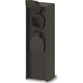 Venkovní osvětlení Brilagi - Venkovní zásuvkový sloupek 2Z 230V IP44 SCHUKO černá