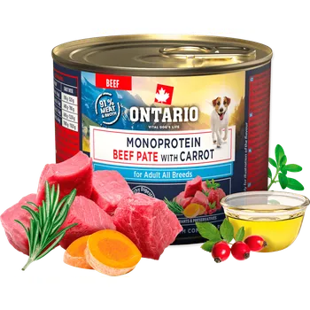 Krmivo pro psa Konzerva Ontario Adult Monoprotein hovězí pate s mrkví 200g