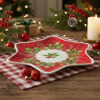 Vánoční porcelánový talíř na dort EASY LIFE READY FOR CHRISTMAS 22,5 cm